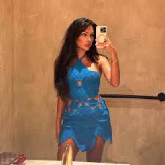 Cult Gaia Floreana Cotton Crochet Halter Mini Dress Size XL - Picture 11 of 13